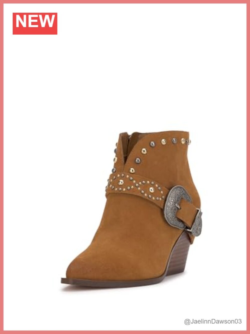 Suede Almond Toe Stacked Heel Ankle Bootie with Side Zip